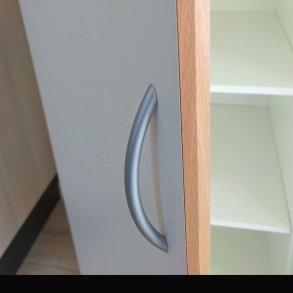 skuffefront St 3 X H: 12,4 + 1 x 31,6 x B: 39,6 cm i hvid laminat med massiv bgekant