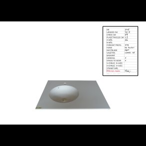 H�ndvask Rector Mat Hvid  B: 72,5 cm x D: 59 cm 